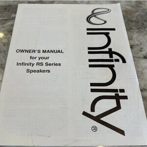 INFINITY RS SERIES SPEAKERS OWNER'S MANUAL RS‎ 1001-6001